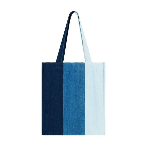 Brand New Clearance - Original Design Vogue Minimalist Colorblock Denim Tote Bag - Picture 1 of 7